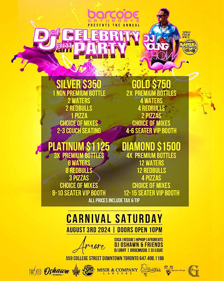 T.O. CARNIVAL & BARCODE SATURDAYS & DEF JAM CELEB PARTY HOT97'S YOUNG CHOW