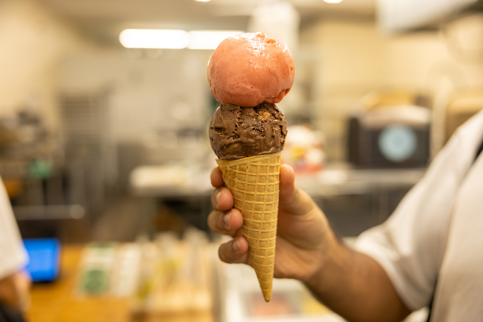 Man Holding an Ice-Cream Cone
